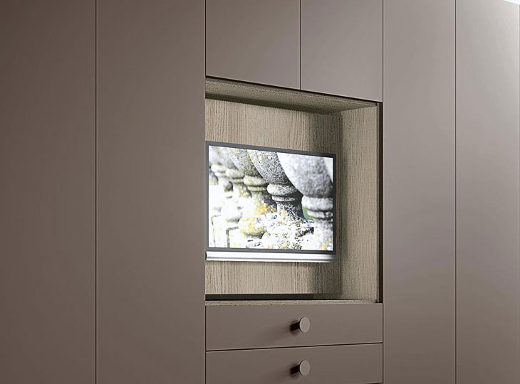 Pannello porta Tv integrato per armadio Spagnol Mod. Axel