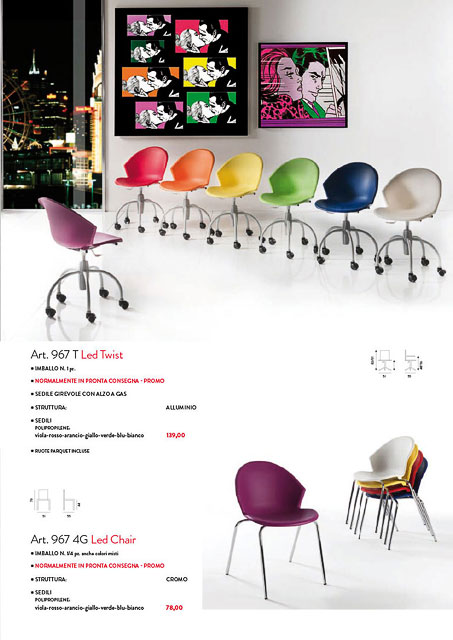 Sedute per Ufficio Modello Led Twist e Led Chair