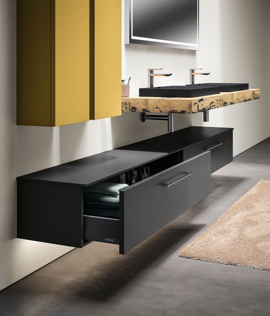 Base consolle sospesa Antracite con cassettone