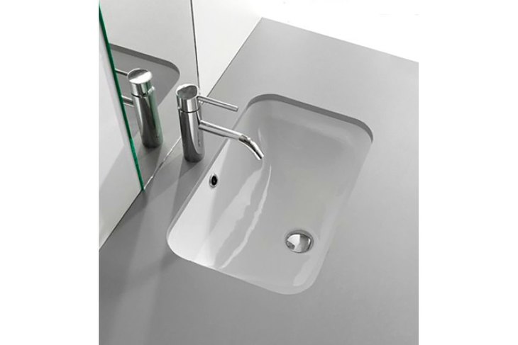 Lavabo sottopiano rettangolare in ceramica GEA