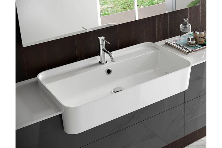 Lavabo semincasso da 60 cm in ceramica SLIM
