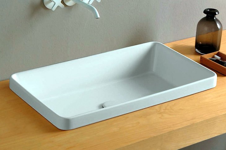 Lavabo a incasso soprapiano rettangolare DANDY