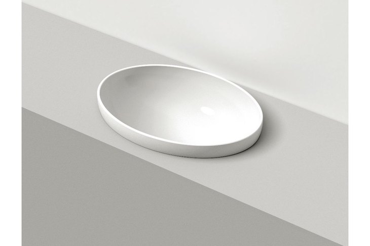 Lavabo in mineral ovale a incasso ELISSE