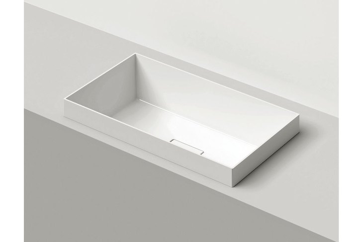 Lavabo in mineral rettangolare a incasso ELISA