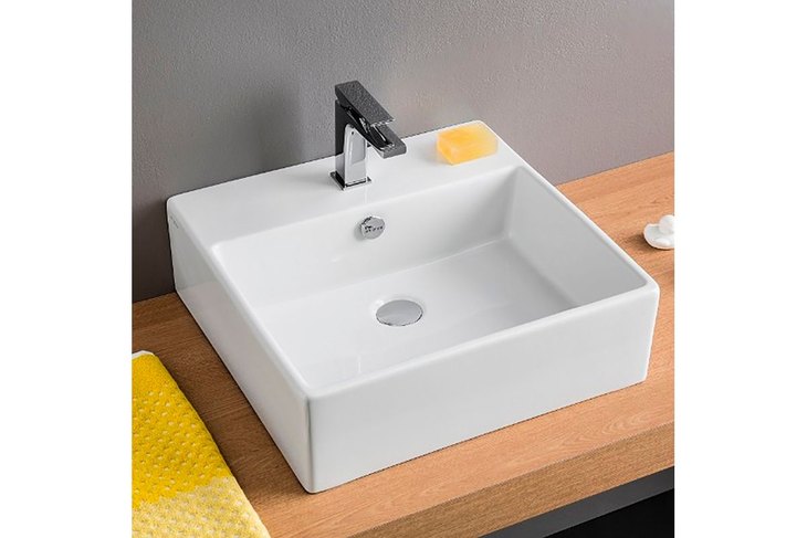 Lavabo da appoggio quadrato in ceramica QUADRO