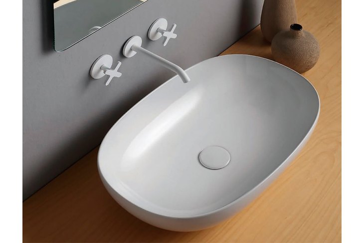 Lavabo da appoggio rettangolare 60 cm FINE