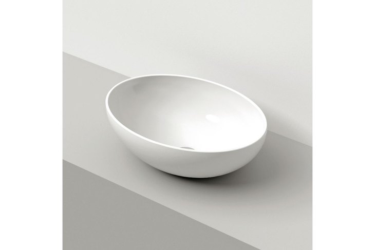 Lavabo da appoggio in mineral ovale ELISSE