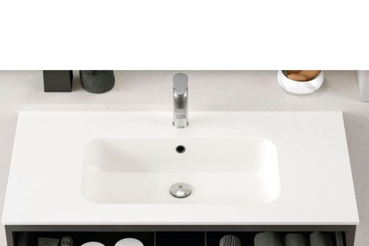 Lavabo consolle in ceramica spessore 1,5 cm CUBO SQUARE