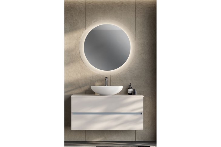 Specchio tondo con luce perimetrale a LED POLARIS