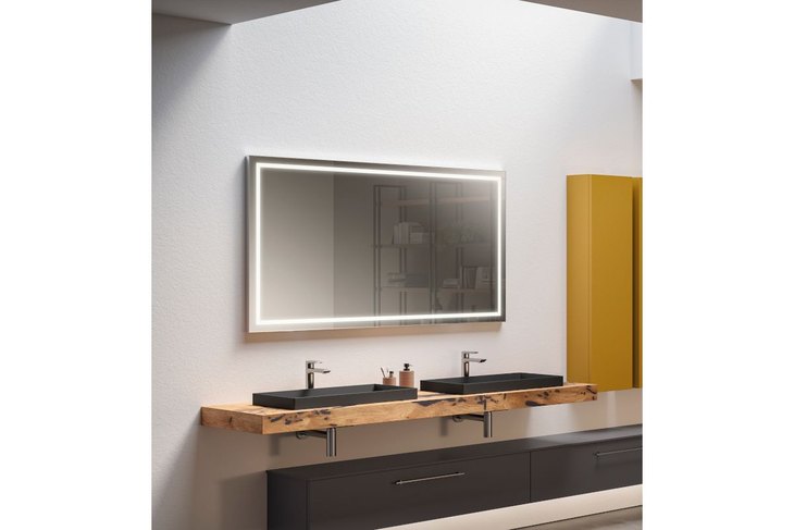Specchiera rettangolare con fascia luminosa interna LOBO