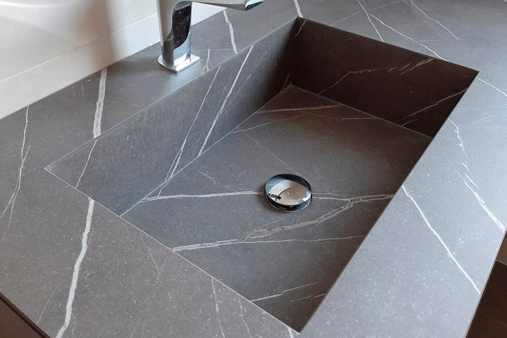 Top in HPL con vasca a spigolo vivo SPIGOLO