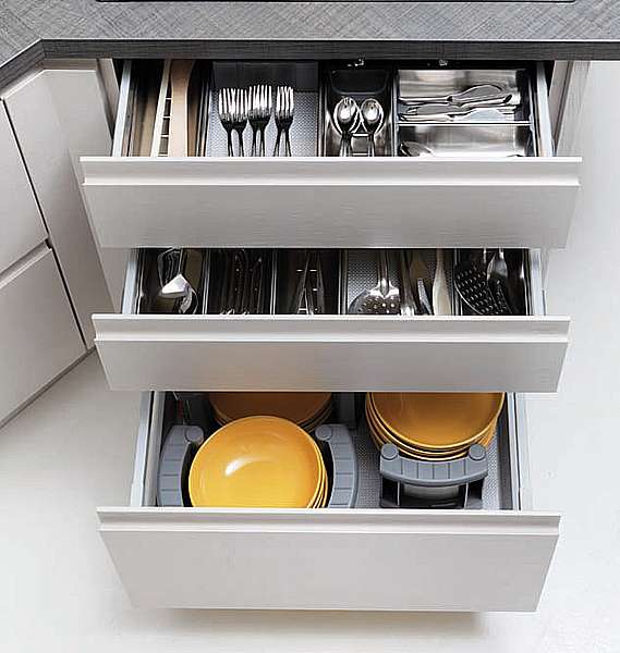 Portaposate plastica 120 cassetto cucina con vani regolabili - Lube Cucine  - Af Interni Shop