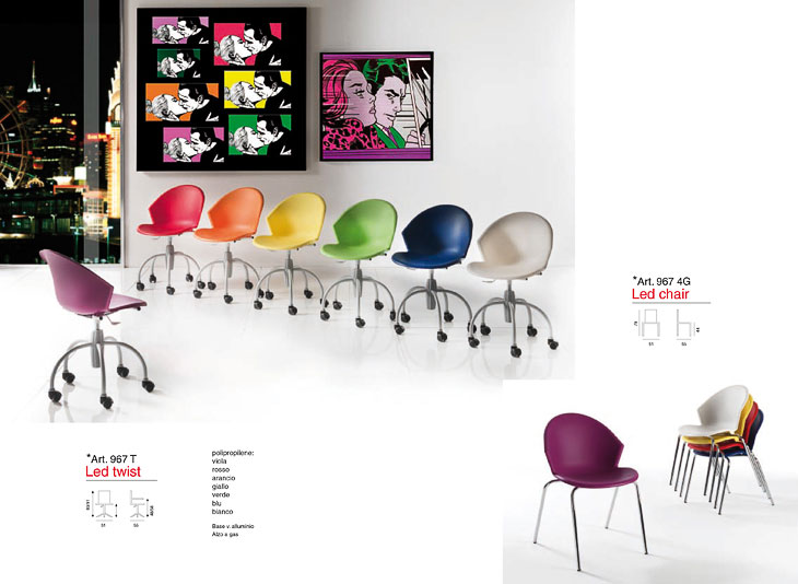 Sedie da ufficio modello Led Twist e Led Chair