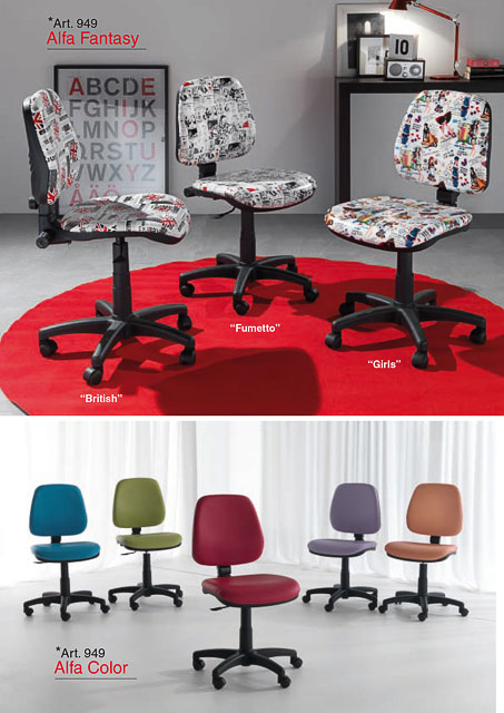 Sedia da ufficio modello Alfa Fantasy e Alfa Color