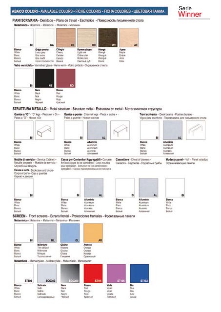 Mobili per ufficio serie Winner - colori