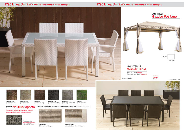 Linea Omni Wicker, Tappeti Nautilus e gazebo Positano