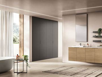 Bagno in rovere naturale con maniglia Tesla